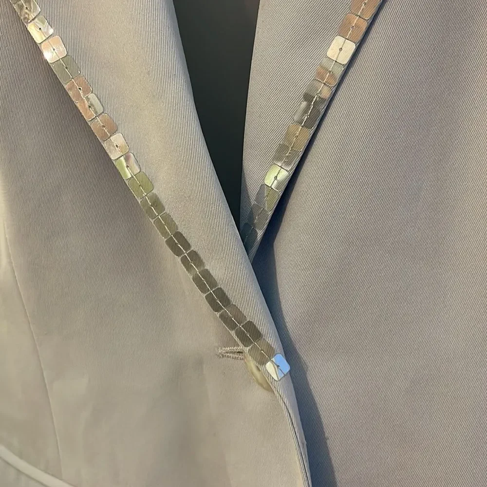 Together Spiegel Vintage 1990s Sky Blue Blazer Sequined Trim 10 - Picture 6 of 16